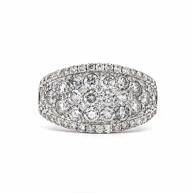 ladies-pearl-channel-set-rings-Diamond Pave' Fashion Ring in White Gold