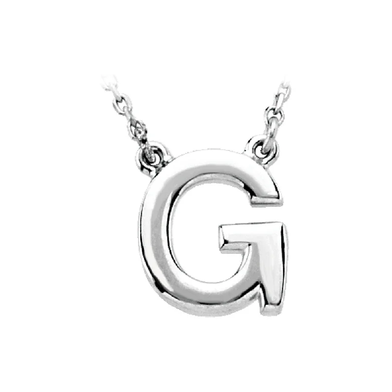 Ladies necklaces with sea chrysocolla -Sterling Silver, Kendall Collection, Block Initial G Necklace, 16 Inch