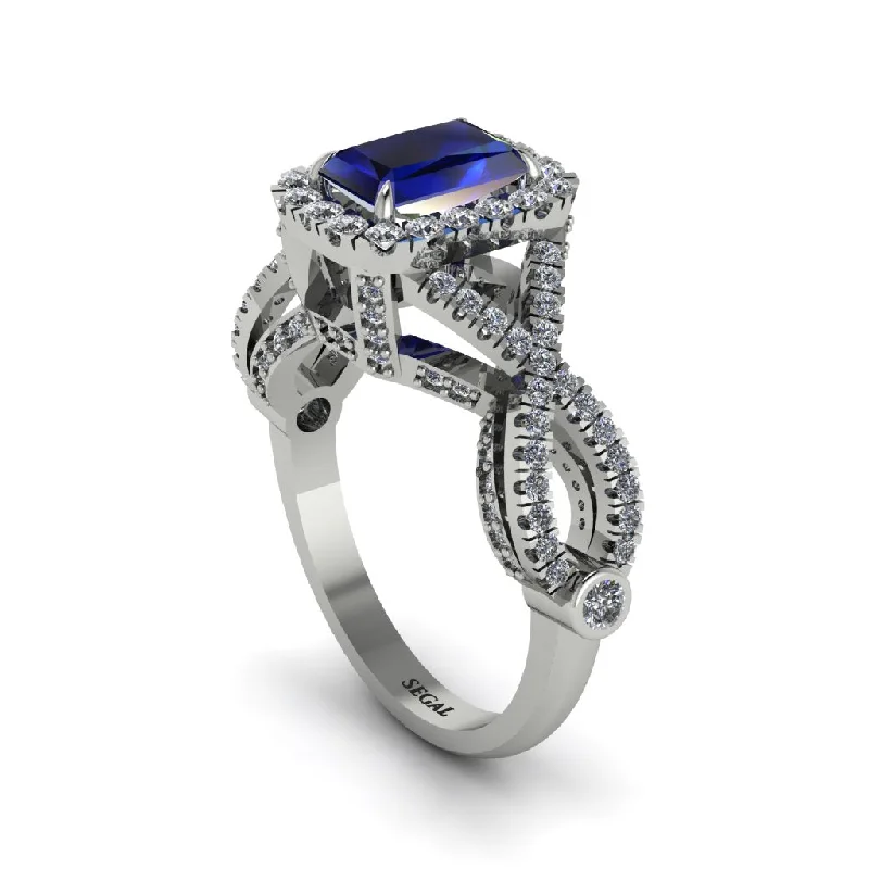 engagement-elegant-tension-set-rings-Sapphire  Halo Radiant Splendor Engagement Ring - Kaylani No. 15