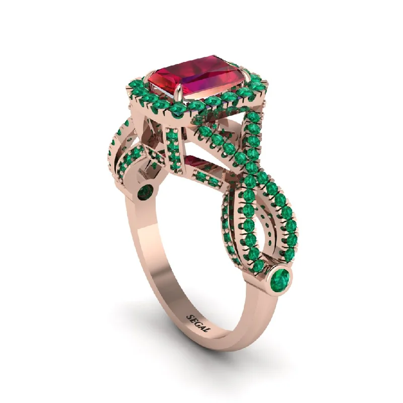 engagement-round-platinum-rings-Ruby  Halo Radiant Splendor Engagement Ring - Kaylani No. 26