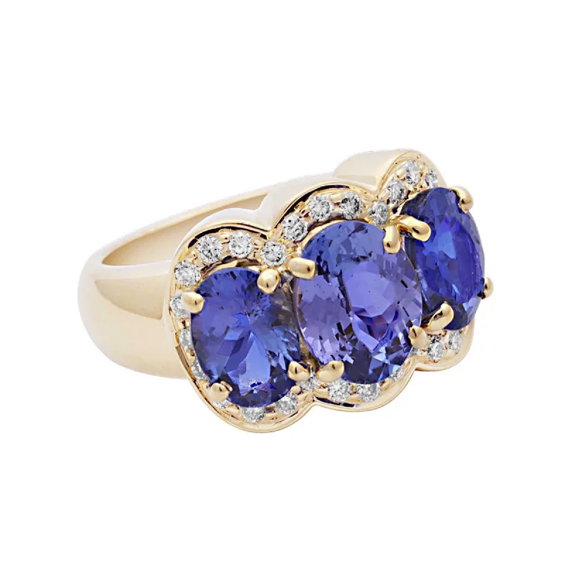 ladies-heart-shank-rings-Ring-Tanzanite and Diamond