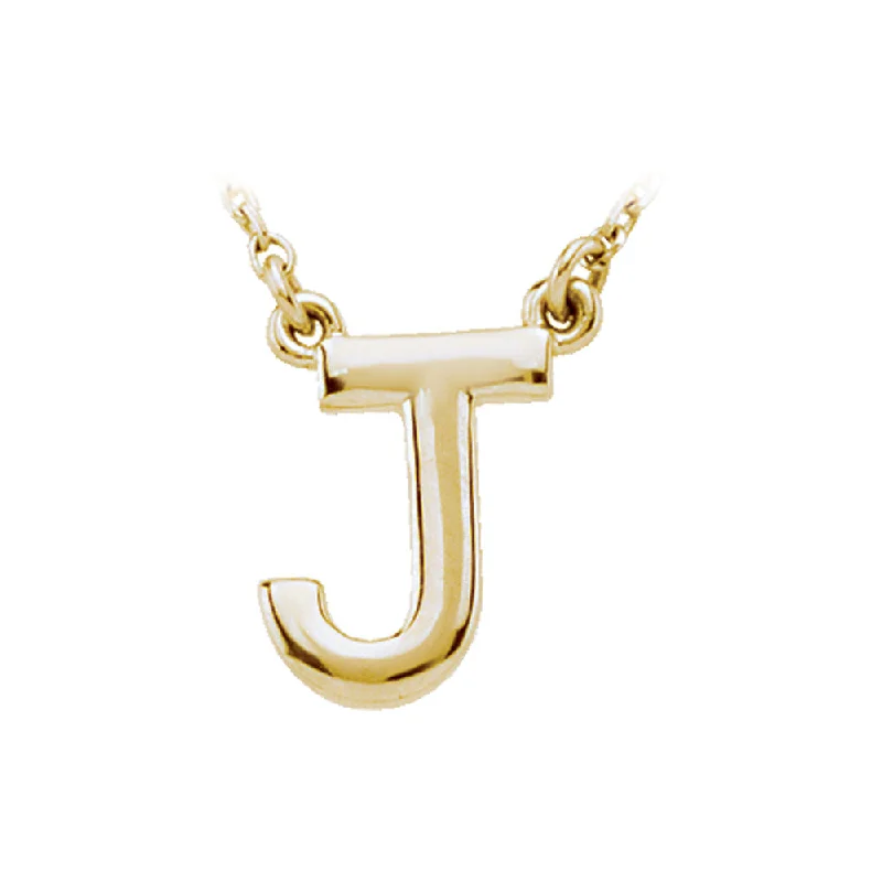 Ladies necklaces fancy charm -14K Yellow Gold, Kendall Collection, Block Initial J Necklace, 16 Inch