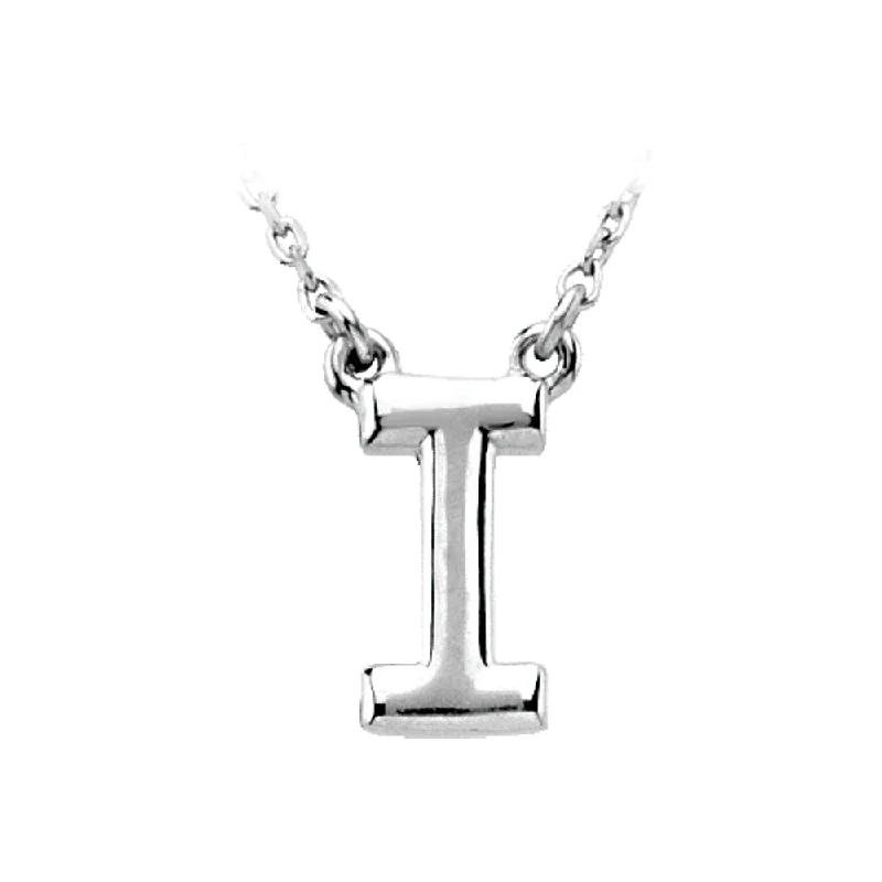 Ladies necklaces fancy flair -Sterling Silver, Kendall Collection, Block Initial I Necklace, 16 Inch