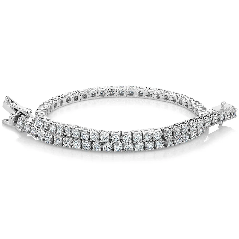 Ladies bracelets for radiant evenings -Premium Lab-Grown Diamond, 3 carat TW round brilliant tennis bracelet in 14 carat white gold