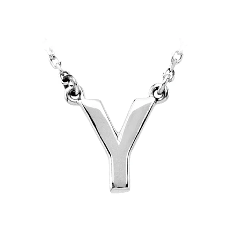 Ladies necklaces with swim pendants -Sterling Silver, Kendall Collection, Block Initial Y Necklace, 16 Inch