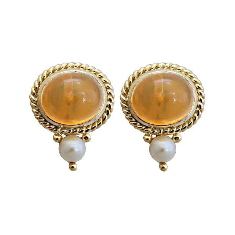 ladies-star-ear-cuff-earrings-Earrings-Fire Opal and Pearl