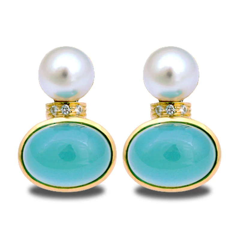 ladies-gift-ear-wrap-earrings-Earrings-Chalcedony, South Sea Pearl and Diamond