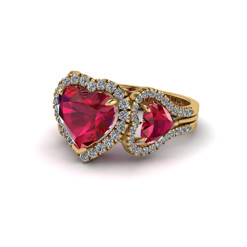 engagement-round-platinum-rings-Ruby Eternal Heartbeat Engagement Ring - Aylin No. 10