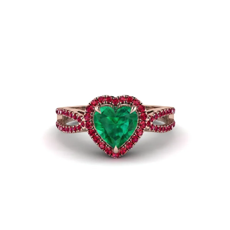 engagement-infinity-gold-rings-Heart's Emerald Embrace Engagement Ring - Alison No. 50