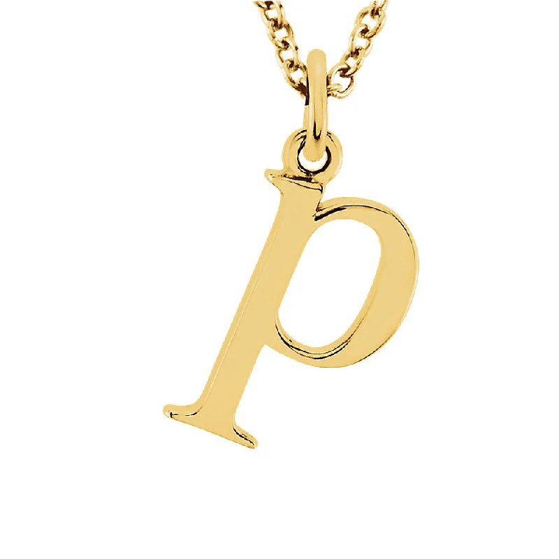 Ladies necklaces with tide chalcedony -The Abbey Lower Case Initial 'p' Necklace in 14k Yellow Gold, 16 Inch