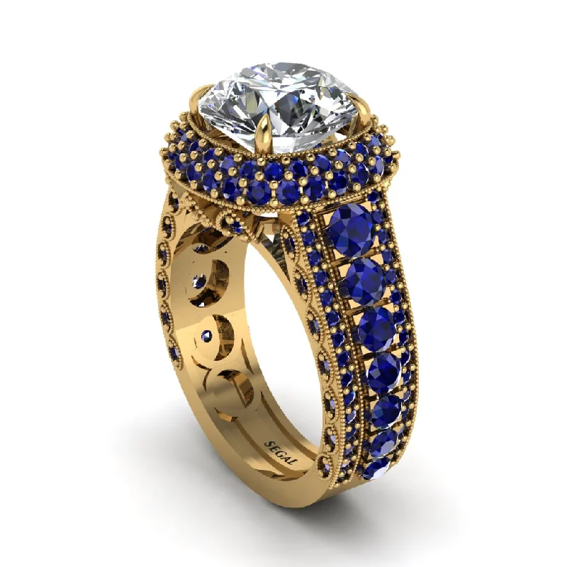 engagement-affordable-sapphire-rings-Diamond Radiant Majesty Pave Engagement Ring - Cataleya No. 61