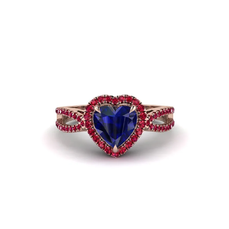 engagement-platinum-vintage-inspired-rings-Heart's Sapphire Embrace Engagement Ring - Alison No. 59