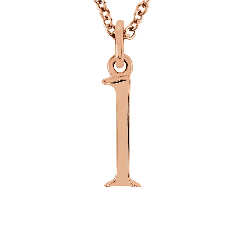 Ladies necklaces with misty opal -The Abbey Lower Case Initial 'l' Necklace in 14k Rose Gold, 16 Inch