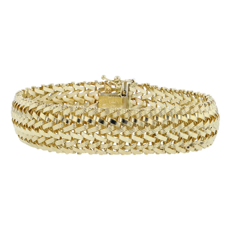 Ladies bracelets eco-friendly vibes -14K Yellow Gold 14.7mm Bracelet