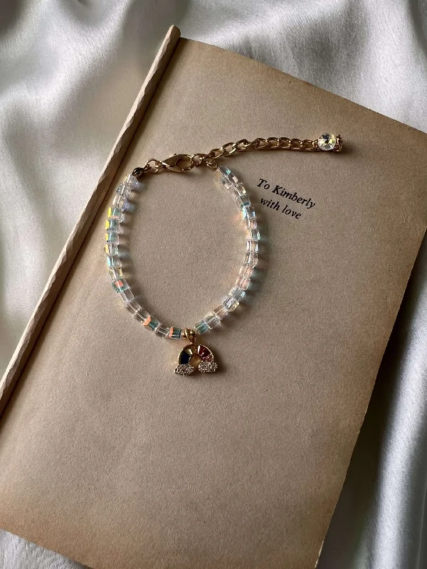 Ladies bracelets for travel vibes -Rainbow crystal bracelet