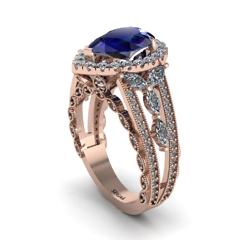 engagement-white-gold-tension-set-rings-Sapphire Imperial Blossom Engagement Ring - April No. 14