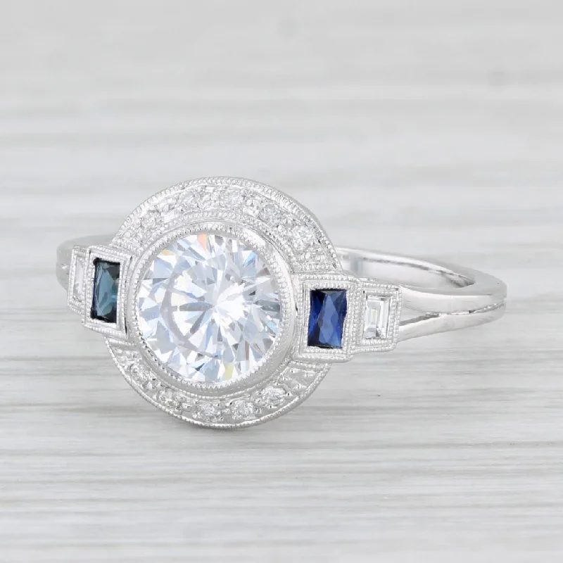 engagement-elegant-flush-set-rings-New Beverley K Sapphire Diamond Sapphire Semi Mount Engagement Ring 14k Gold