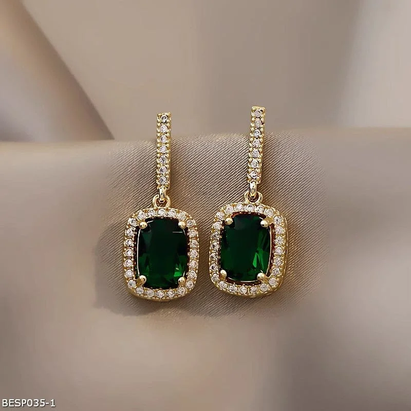 ladies-party-ear-wrap-earrings-Vintage emerald earrings