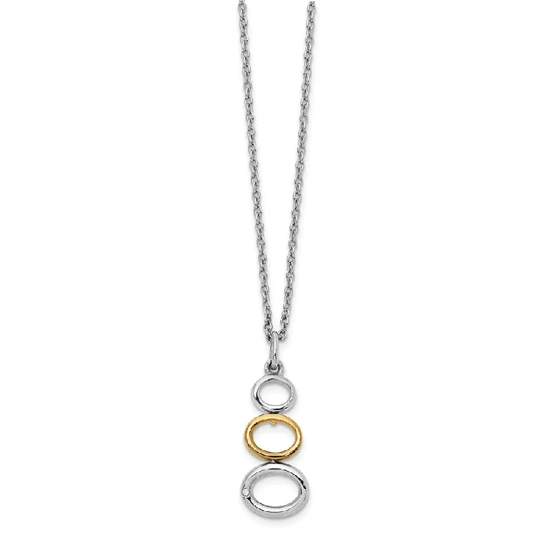 Ladies necklaces fancy flair -Descending Circle Diamond Necklace in Rhodium Gold tone Plated Silver