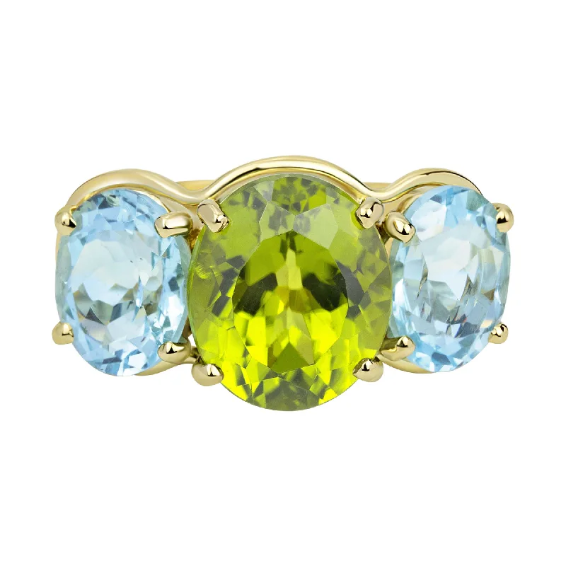 ladies-minimalist-cathedral-rings-Repair - Ring - Peridot & Blue Topaz (2330F)