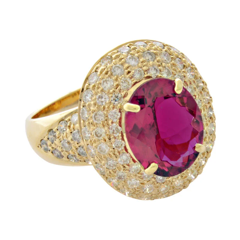 ladies-pear-cut-white-gold-rings-Ring-Rubellite and Diamond