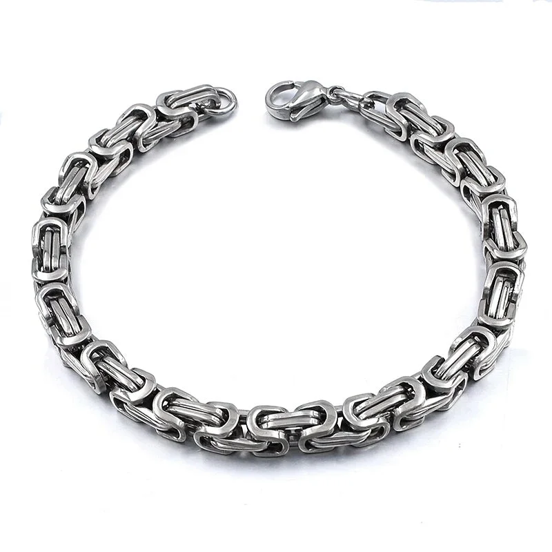 Ladies bracelets cute charm -Link Byzantine Chain Bracelet