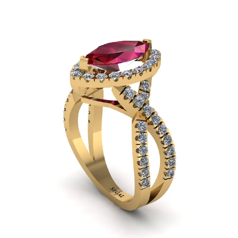 engagement-sapphire-two-tone-rings-Ruby Marquise Split Shank Engagement Ring - Carly No. 10