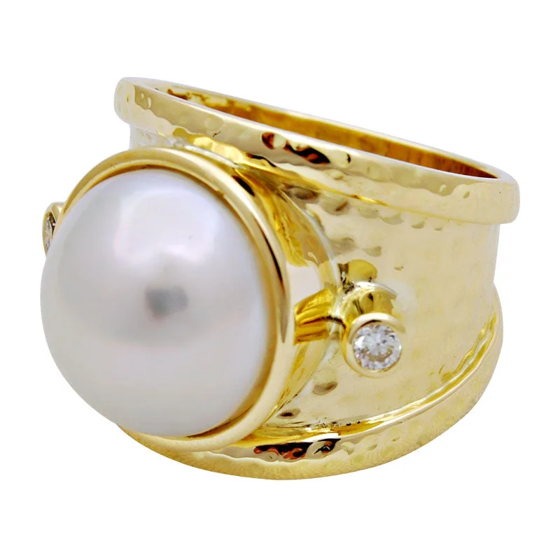 ladies-rose-gold-cathedral-rings-Ring-South Sea Pearl and Diamond