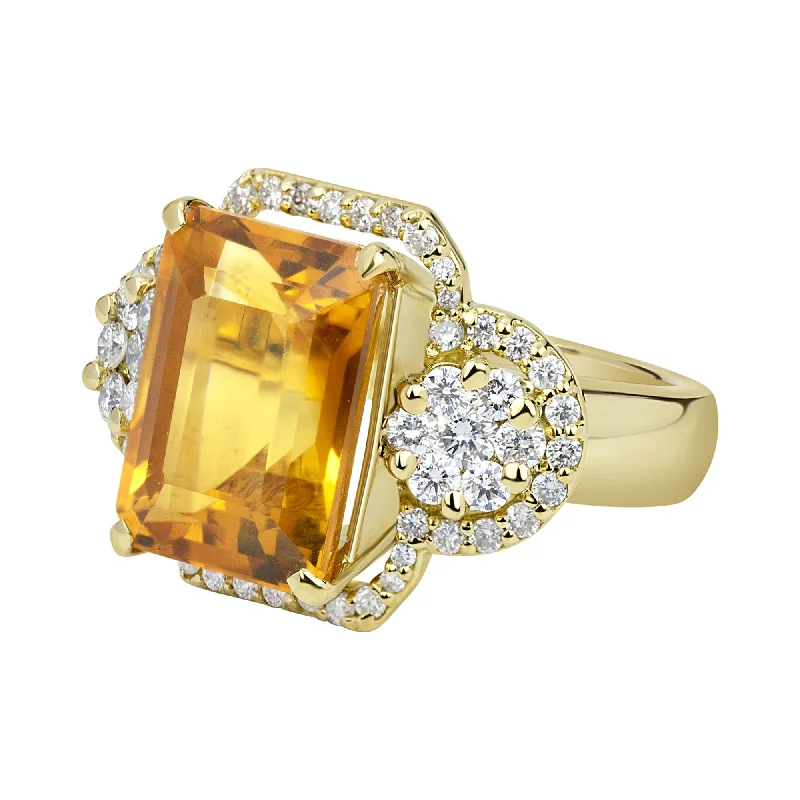 ladies-heart-shank-rings-Ring - Citrine And Diamond