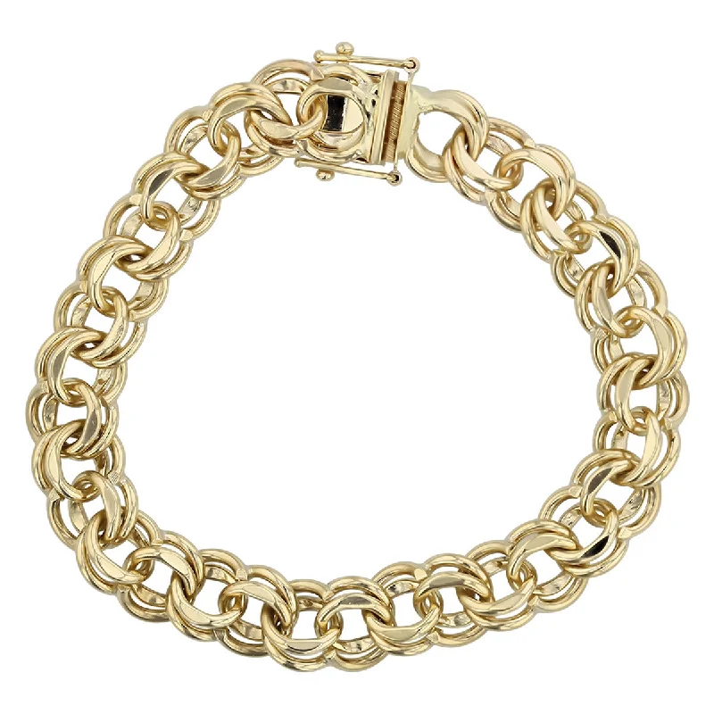 Ladies bracelets soft elegance -14K Yellow Gold 9mm Spiral Link Bracelet