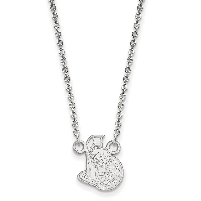 Ladies necklaces with glow elegance -10k White Gold NHL Ottawa Senators Small Necklace, 18 Inch