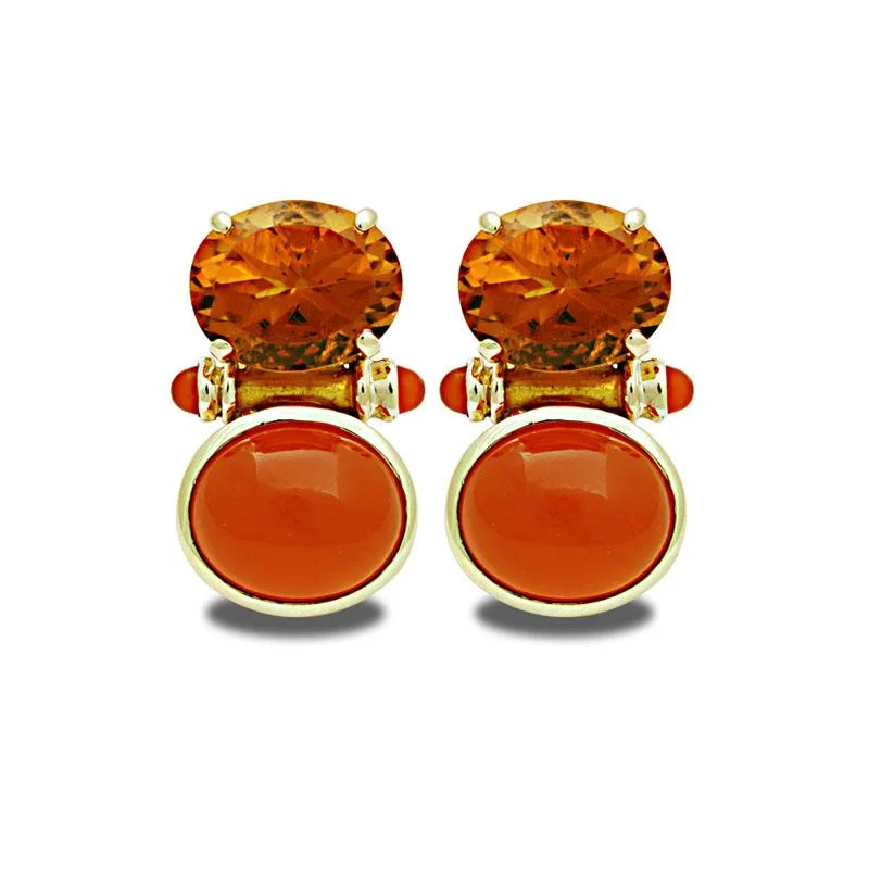 ladies-elegant-chandelier-earrings-Earrings-Citrine and Cornelian (Enamel)  (2033A)