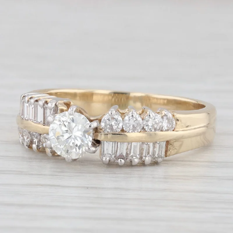 engagement-infinity-diamond-rings-0.93ctw Round Diamond Engagement Ring 14k Yellow Gold Size 8