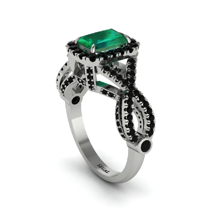 engagement-asscher-cut-gold-rings-Emerald  Halo Radiant Splendor Engagement Ring - Kaylani No. 36