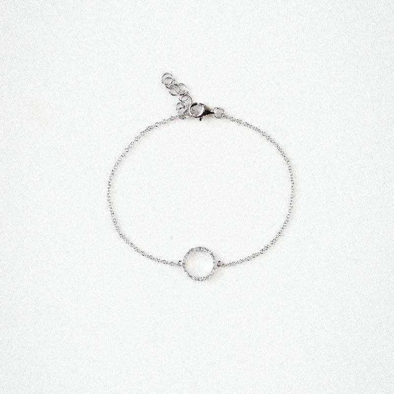 Ladies bracelets with mist sapphire -Diamond Halo Bracelet