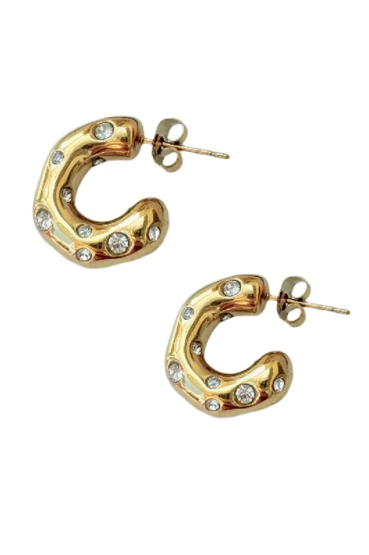 ladies-affordable-teardrop-earrings-Stamford Earrings, Gold