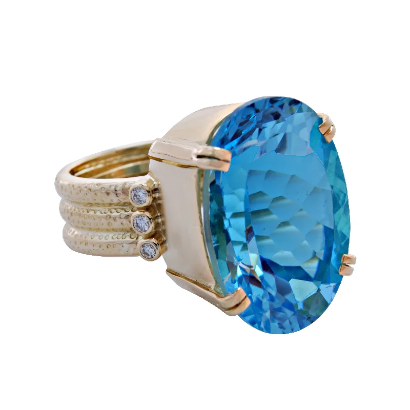 ladies-platinum-accent-rings-Ring-Blue Topaz and Diamond