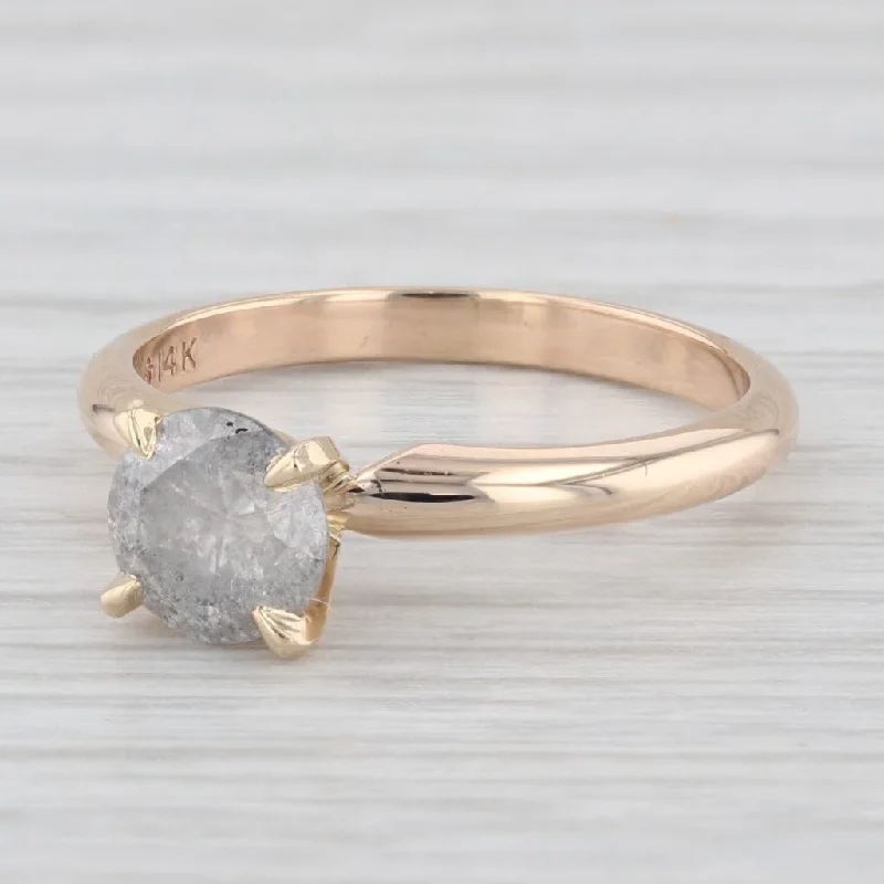 engagement-unique-silver-rings-1ct Gray Galaxy Diamond Solitaire Engagement Ring 14k Yellow Gold Size 5.75