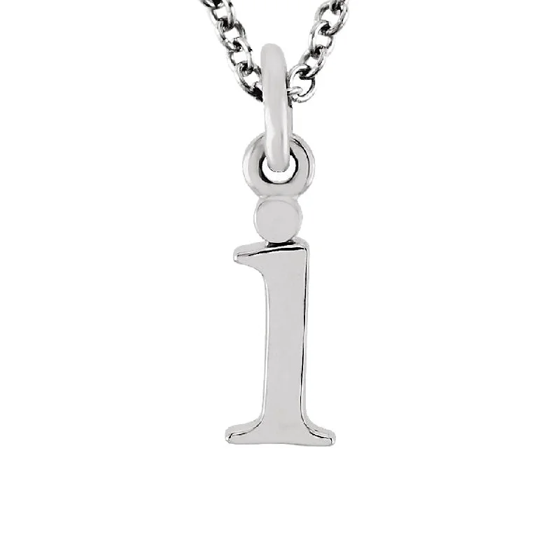 Ladies necklaces with kitty pendants -The Abbey Lower Case Initial 'i' Necklace in 14k White Gold, 16 Inch