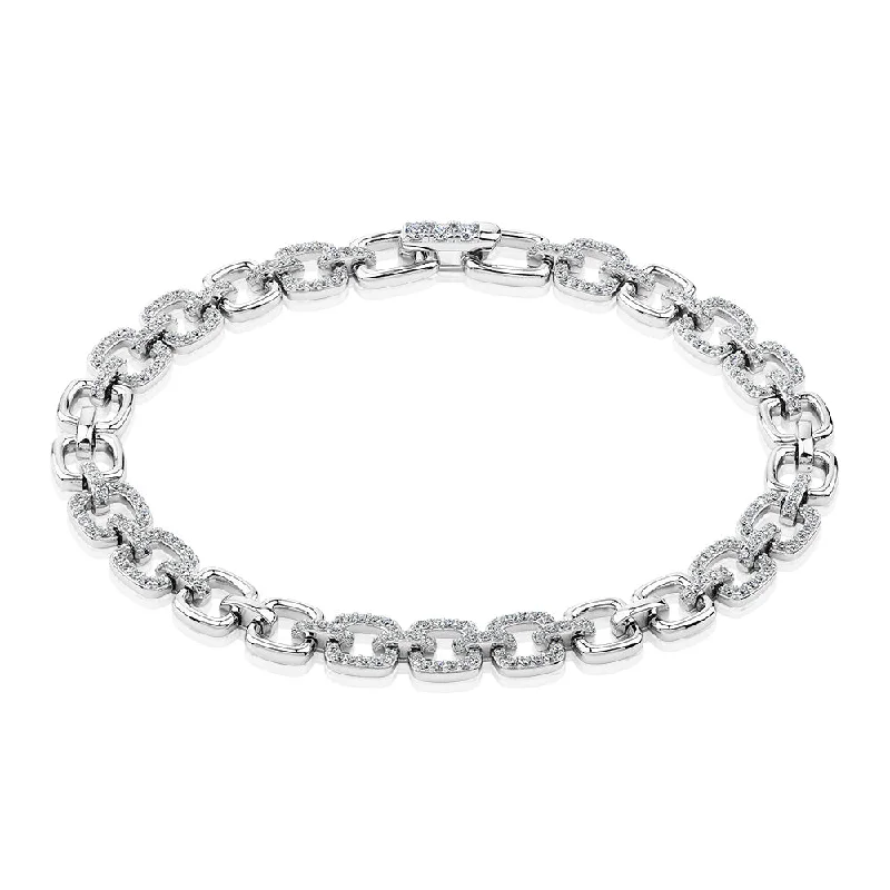 Ladies bracelets with sage sapphire -Statement bracelet with 1.40 carats* of diamond simulants in sterling silver