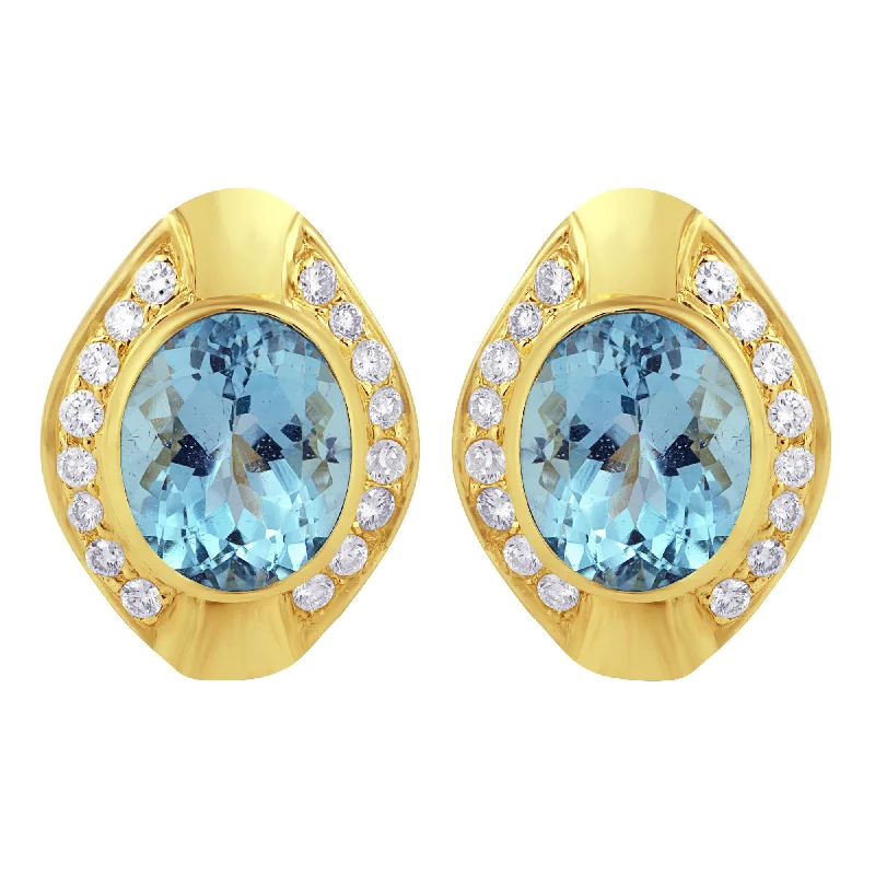 ladies-star-bar-drop-earrings-Earrings- Blue Topaz And Diamond (1431A)