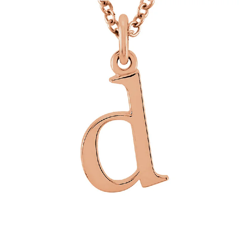 Ladies necklaces with claw pendants -The Abbey Lower Case Initial 'd' Necklace in 14k Rose Gold, 16 Inch