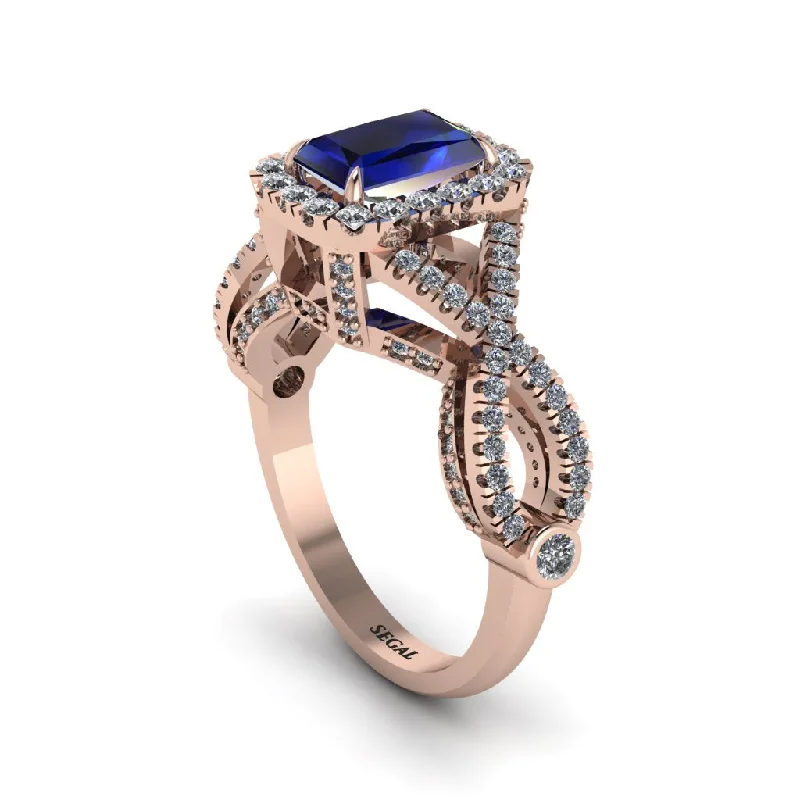 engagement-classic-silver-rings-Sapphire  Halo Radiant Splendor Engagement Ring - Kaylani No. 14