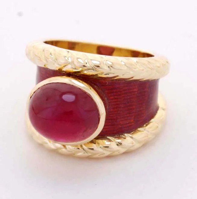 ladies-elegant-channel-set-rings-Repair - Ring - Rubellite (Enamel) (1850B)