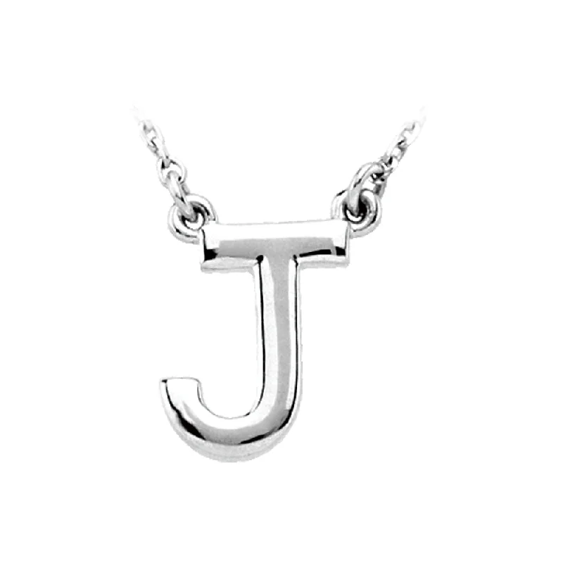 Ladies necklaces with howl pendants -14K White Gold, Kendall Collection, Block Initial J Necklace, 16 Inch