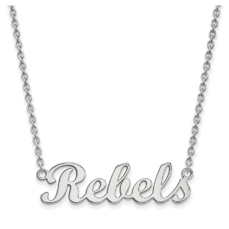 Ladies necklaces for fitness vibes -Sterling Silver U. of Mississippi Small Necklace