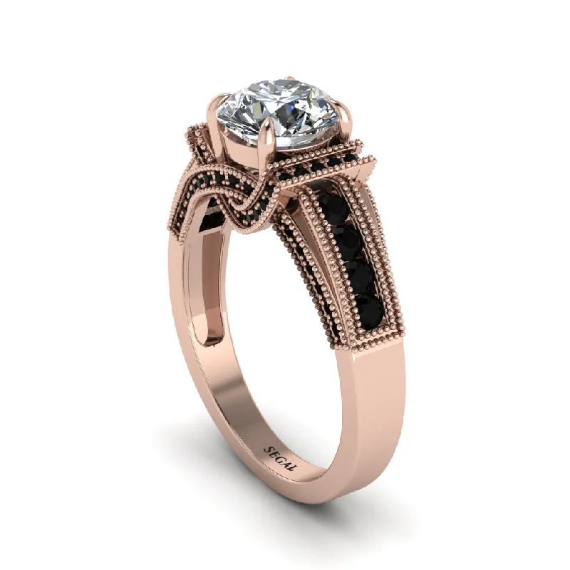 engagement-cushion-cut-white-gold-rings-Diamond Eternal Embrace Milgrain Engagement Ring - Fernanda No. 32