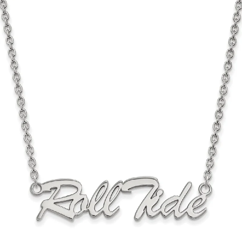 Ladies necklaces for special moments -Sterling Silver U of Alabama Medium Script 'Roll Tide' Necklace