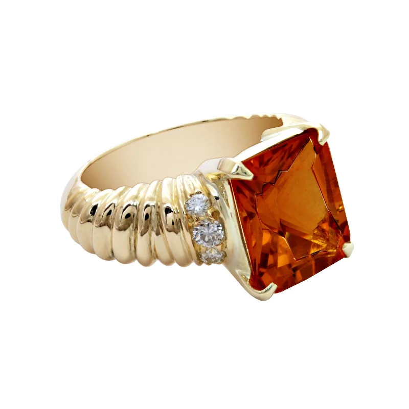 ladies-gold-accent-rings-Ring- Citrine And Diamond