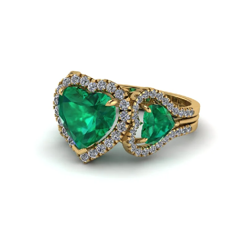 engagement-bridal-flush-set-rings-Emerald Eternal Heartbeat Engagement Ring - Aylin No. 4